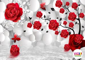 Fototapet-Abstract-Trandafiri-Rosii