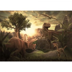 Fototapet-Copii-156-Dinozauri-Rasarit