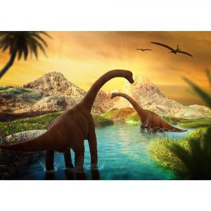 Fototapet-Copii-158-Dinozauri-Rasarit